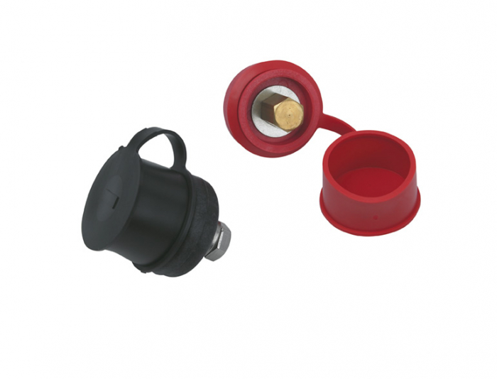 Auxiliary Power Connector Blk M10 Stud 50Amps < 3mm Panel